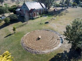 Aerial view of the labyrinth