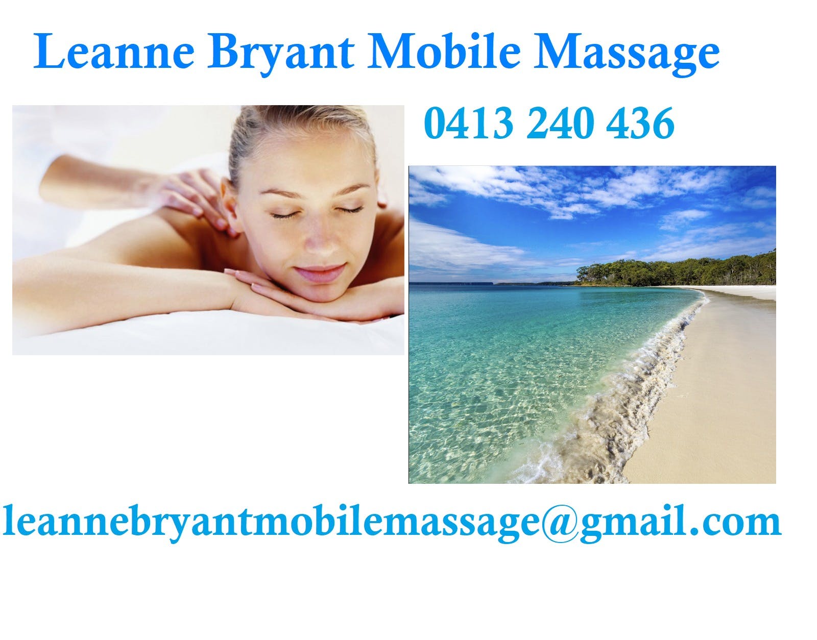 Leanne Bryant Mobile Massage Attraction Tour North Nowra