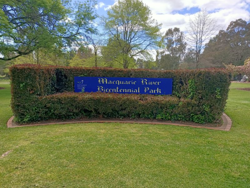 Macquarie river park sign.