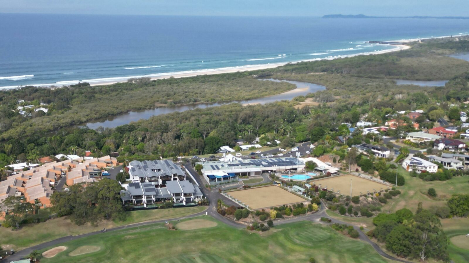 Aerial view of Club to Byron Bay