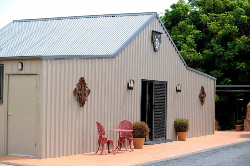 Front view of tasting shed
