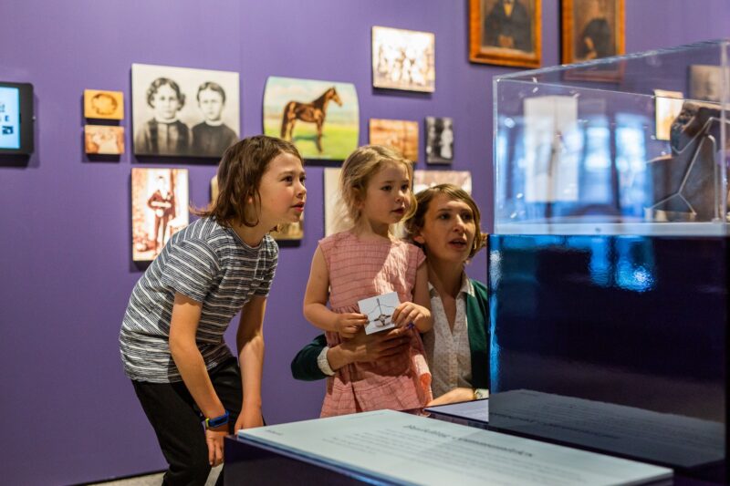 A family explores 'Inherit: old and new histories' at Orange Regional Museum