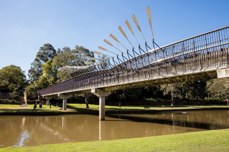 The Elizabeth Street Footbridge over the beautiful Parramatta River, Parramatta