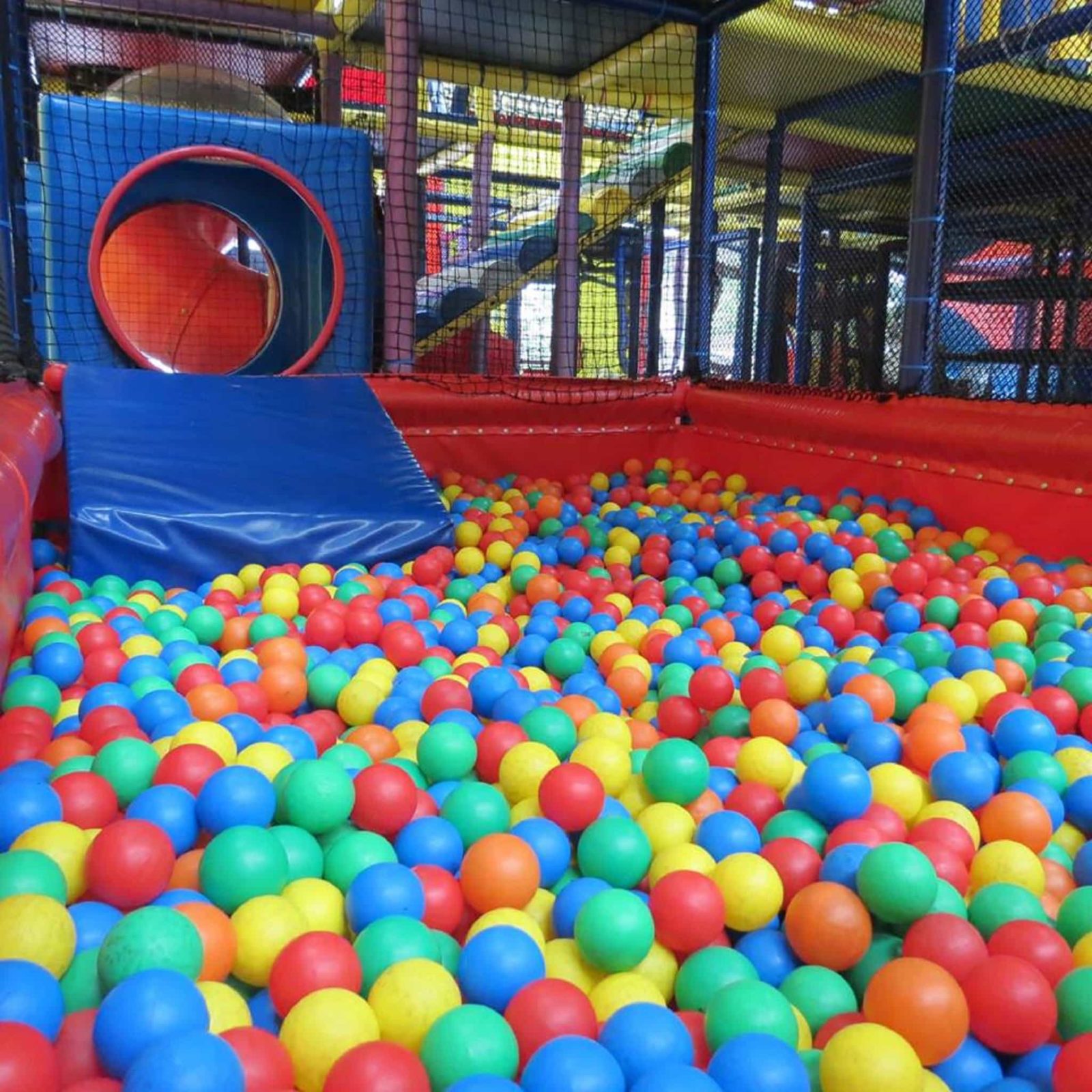 Colourful ball pit for children to play in at Playmaze Narellan