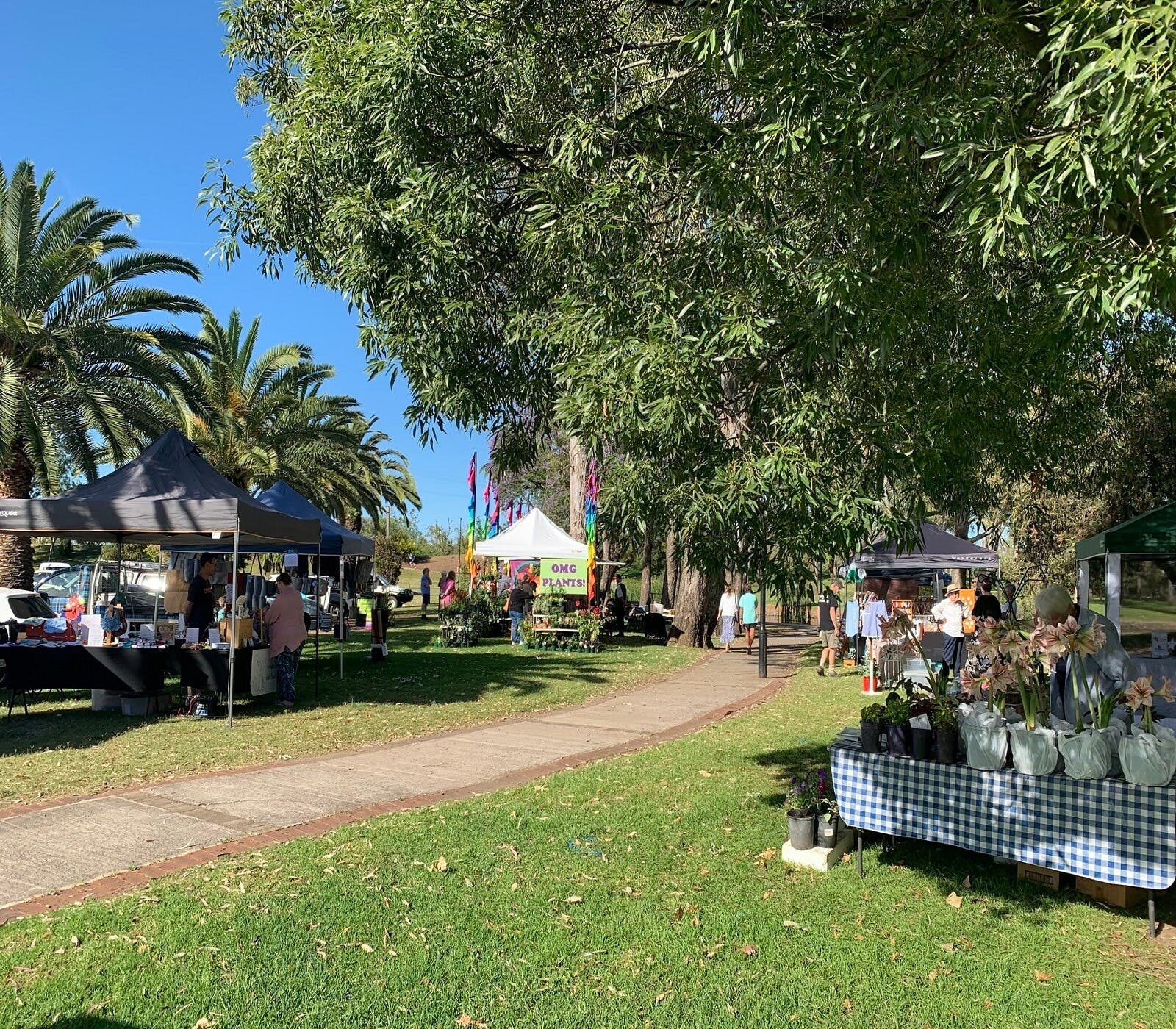 Photograph of multiple stalls in Bicentennial Park