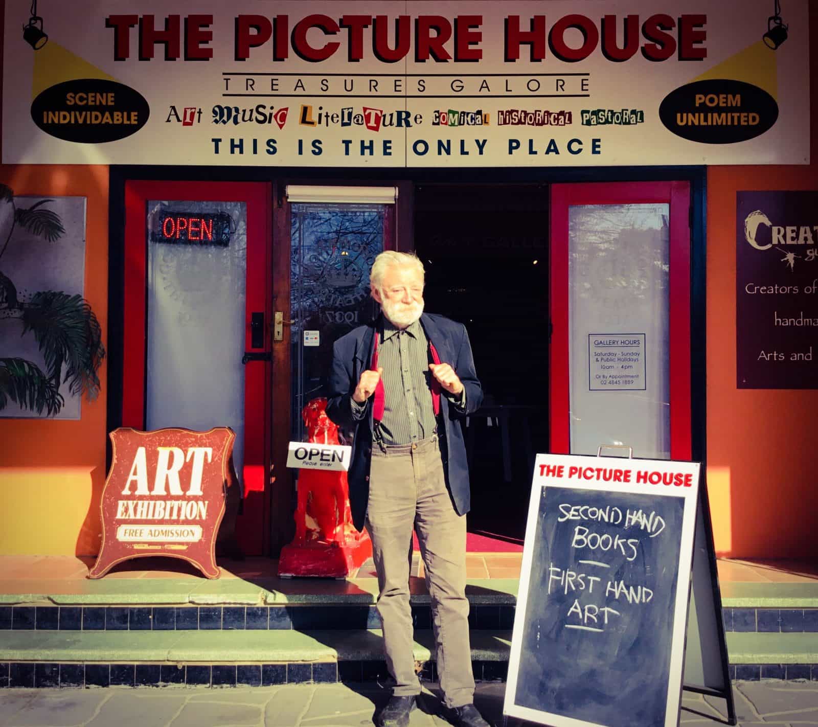 Max Cullen outside The Picture House Gallery & Bookshop