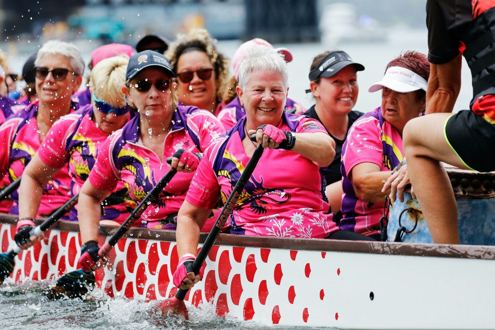 A photo of women Dragon Boating