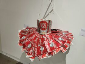 Mixed Media- Coles plastic bags, chicken wire, papier mache, baling twine and Coke cans