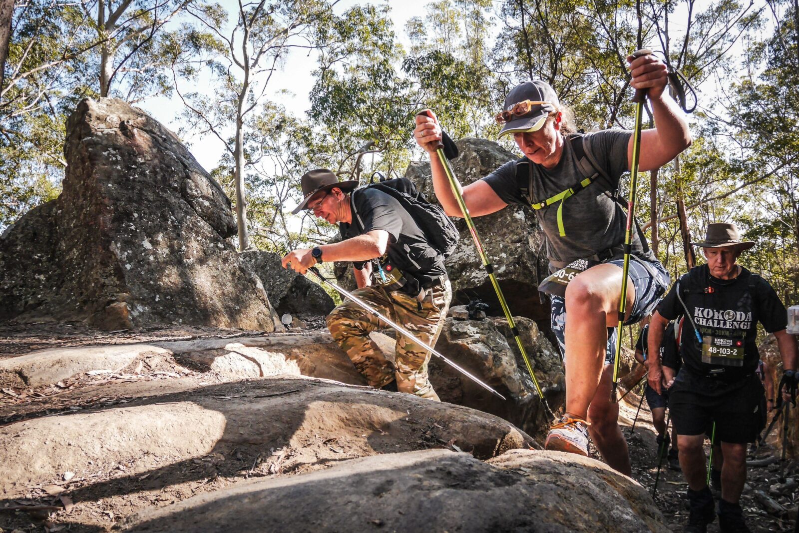 People hiking through Olney State Forest for Kokoda Challenge Lake Macquarie