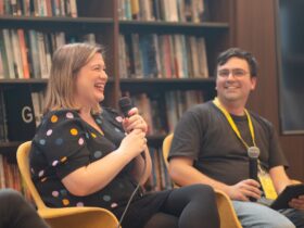Writers Rhiannon Wilde and Rory Green at the 2022 NYWF.