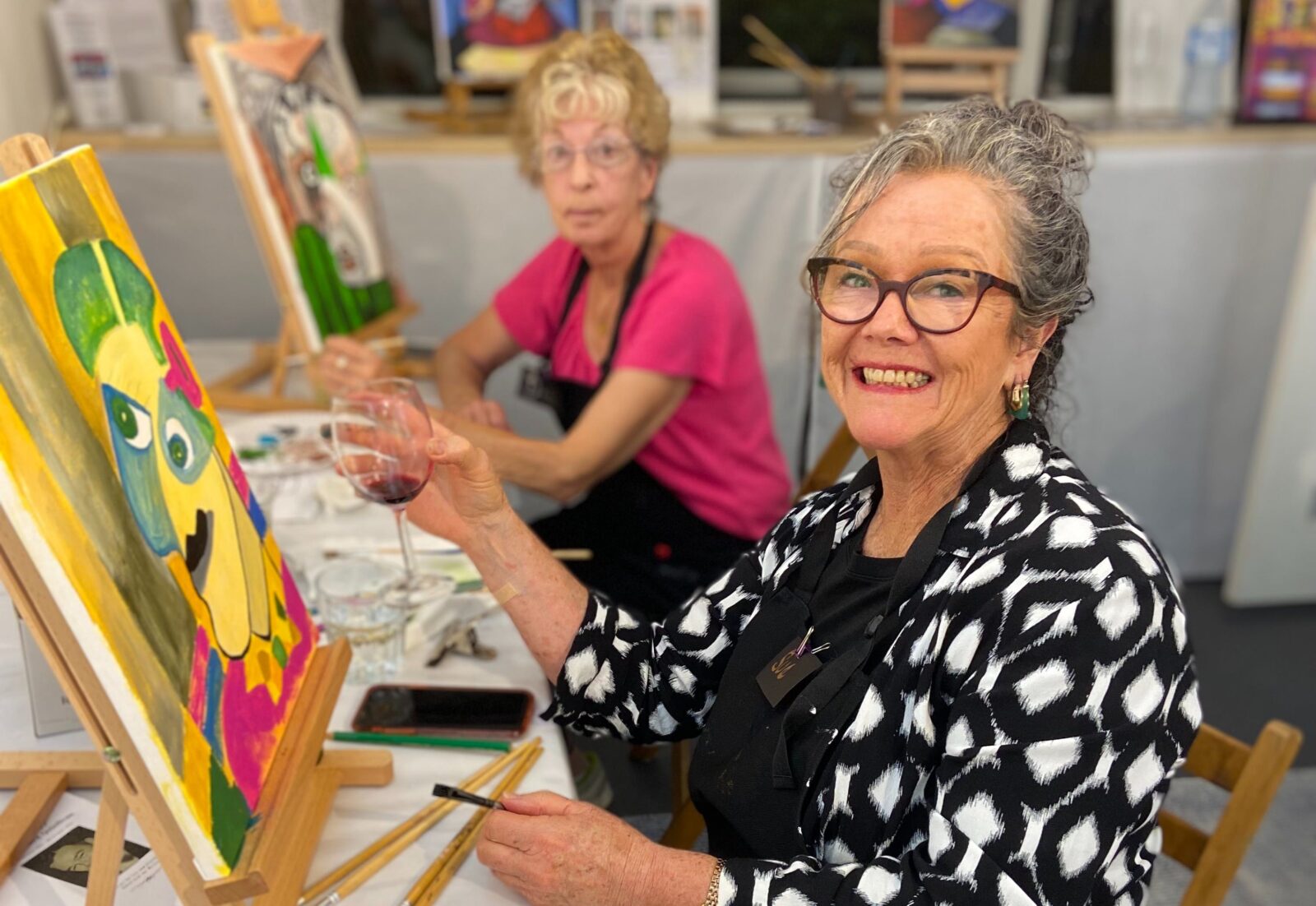 Painting Workshop Participant with Corinne Loxton, Blue Mountains artist