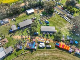Aerial View of Woodstock Market Event