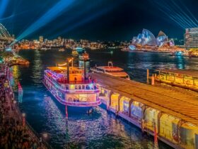 The legendary Sydney Showboat docked near Circular Quay.