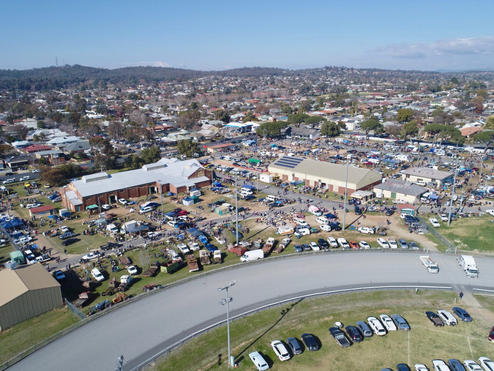 Photo taken from a drone of Wagga Wagga Swap Meet 2019