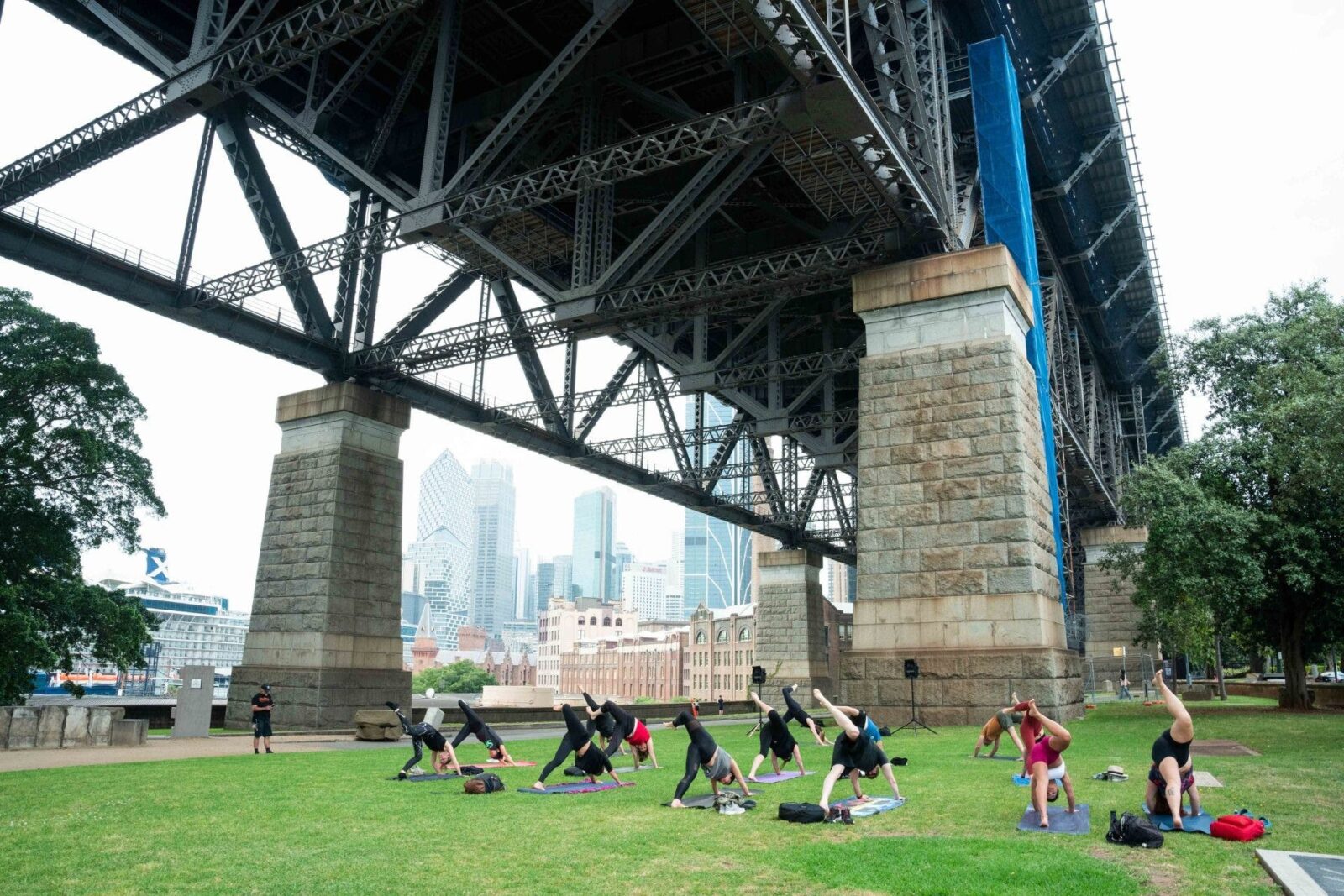 Yoga under the bridge