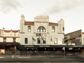 An exterior view of the Bank Hotel from King Street in Newtown