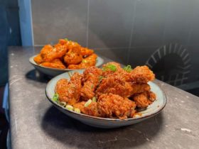 Hot wings, available at the Birdie & Eagle Bar and Bistro