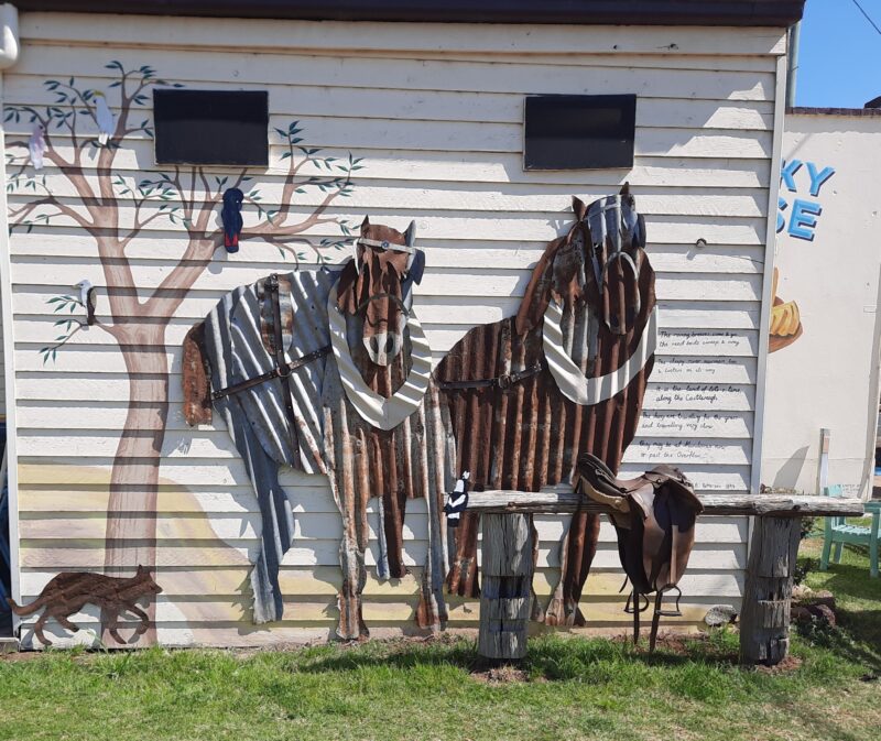 Horse mural at Blue Sky Cheese Shop