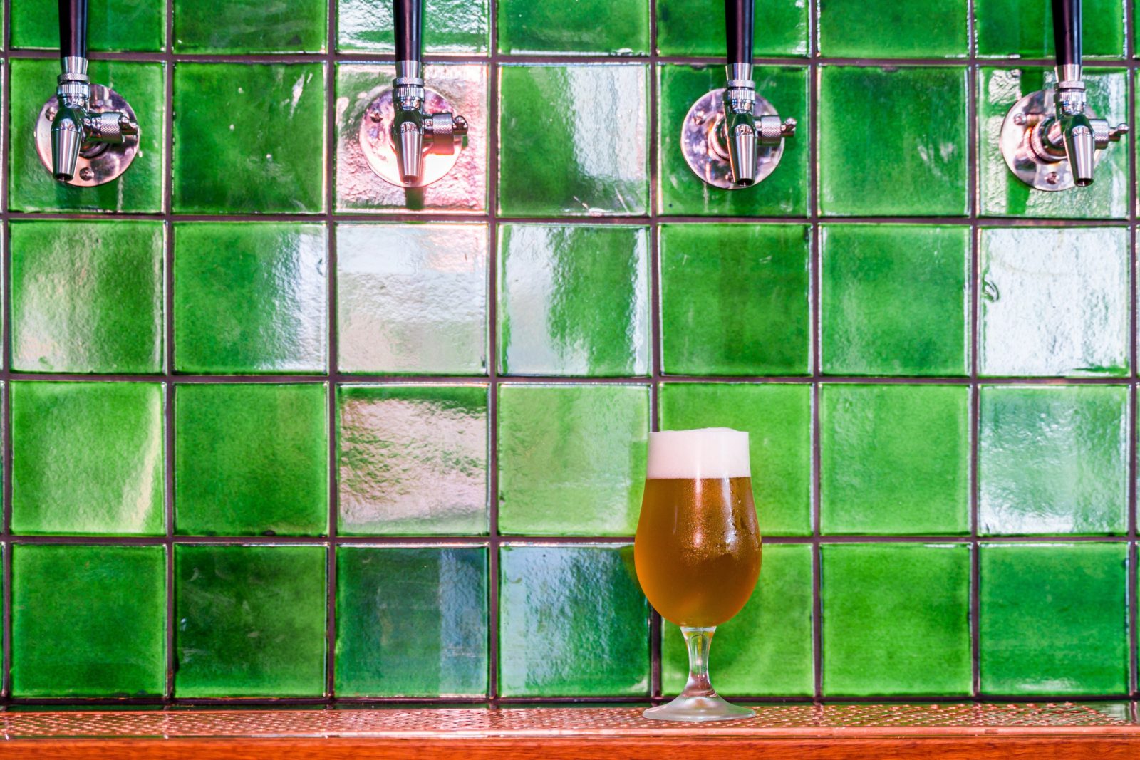 A freshly poured beer straight from the taps at Common People Brewing Co