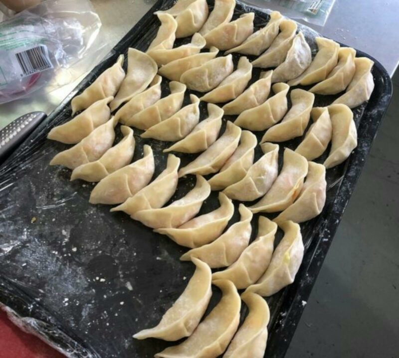 Dumplings ready to be cooked