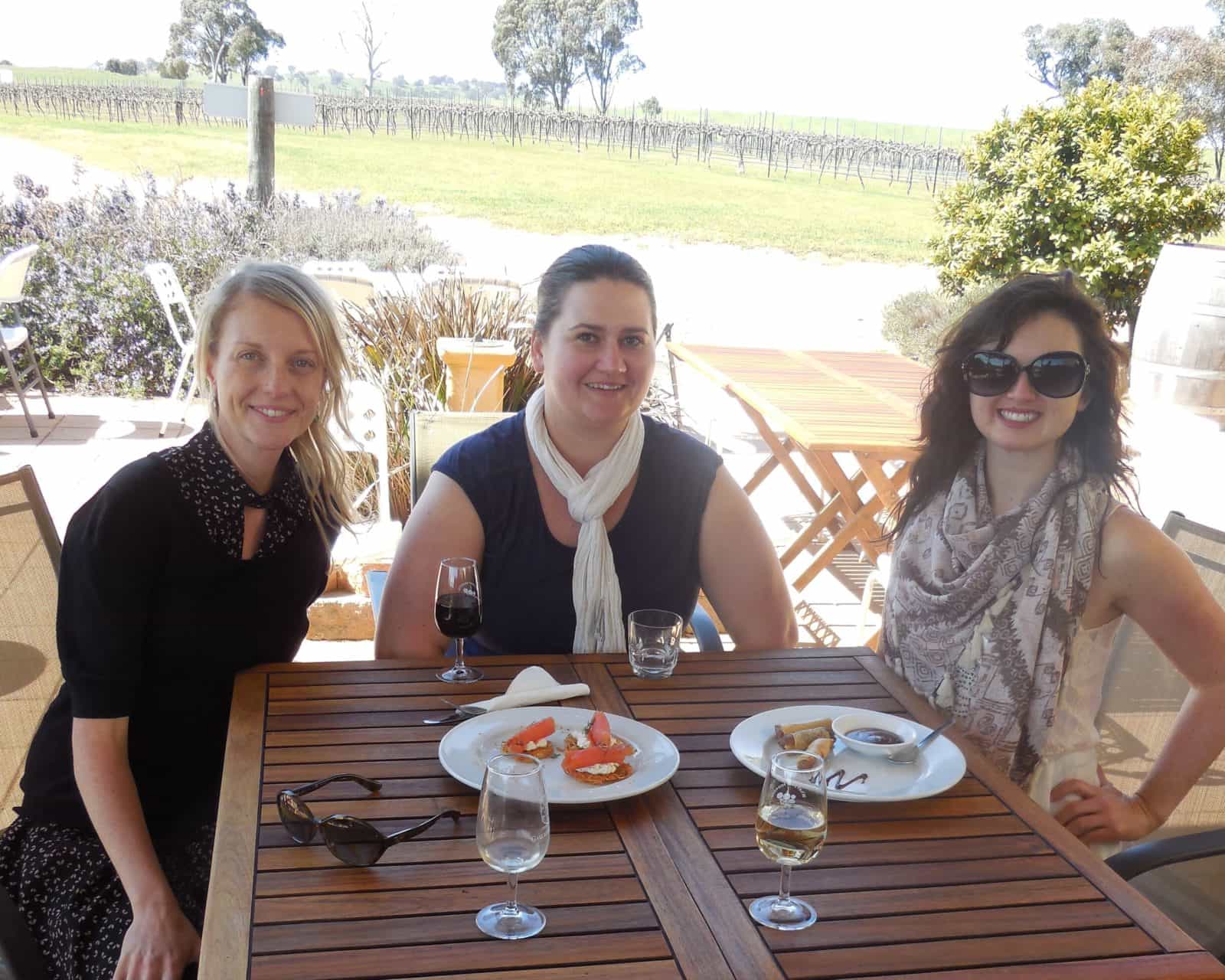 Guests enjoy cheeses and wines made at Gallagher Wines