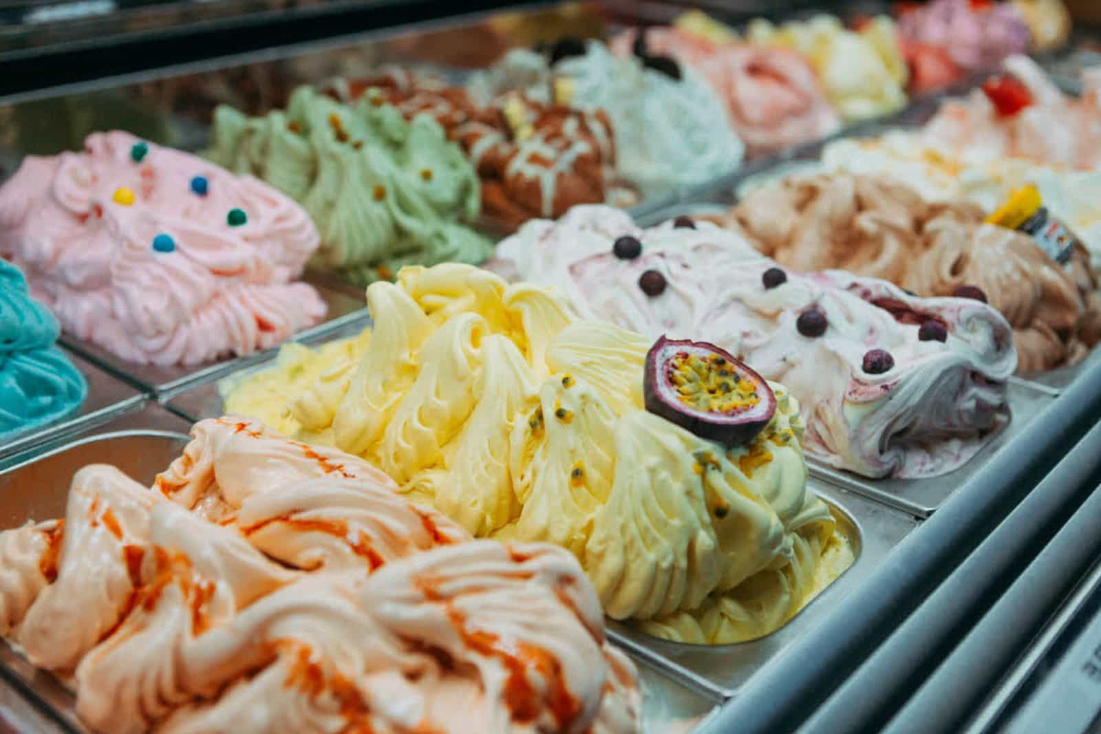 Close up of gelato products at Jubilo Gelato