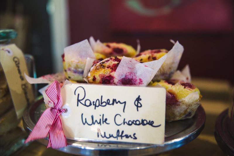 Raspberry and White Chocolate Muffin at the Long Track Pantry, Jugiong