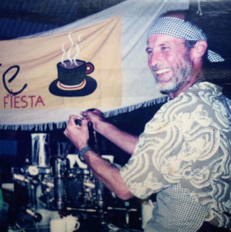 an old photo of Mark making coffee