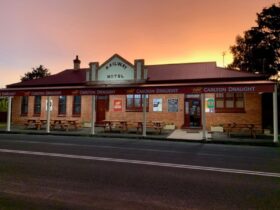 Sunset at the historic Railway Hotel Spring Hill