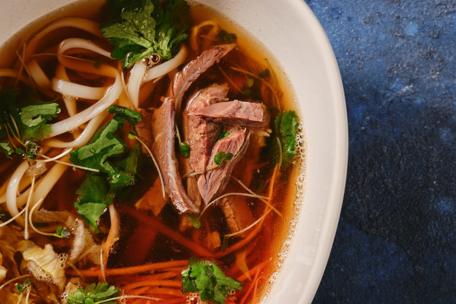 stock image of a beef noodle soup