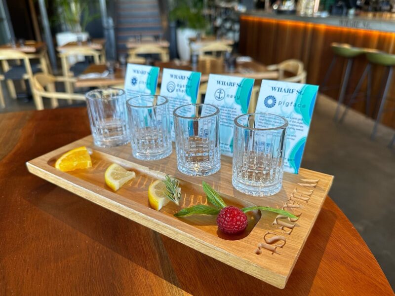 A Gin Tasing Paddle at Wharf St. Distillery, Forster NSW