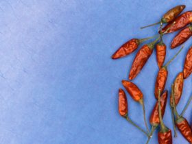 Chilli's on blue background