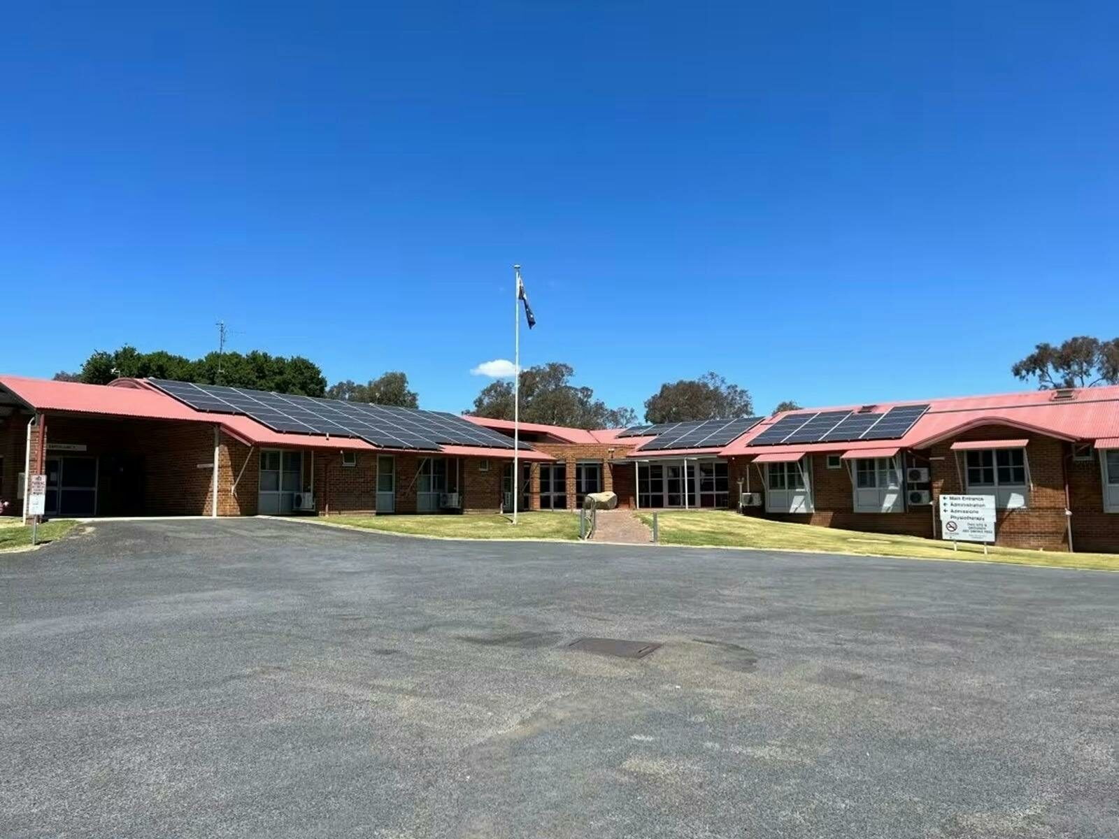 View of Boorowa Multipurpose Service building from the large car park.