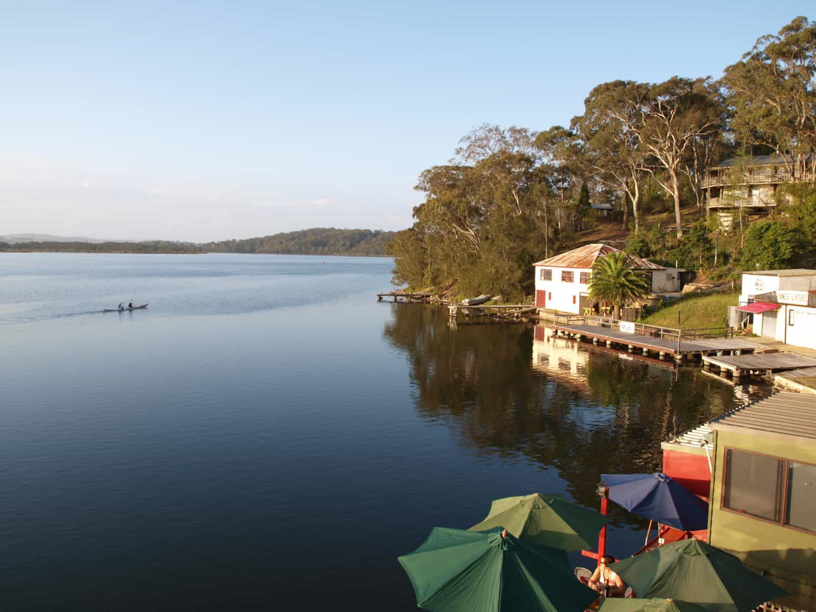 Boatshed and Cafe's on the water at Tuross Head