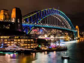 Dress Circle light installation on the Sydney Harbour Bridge