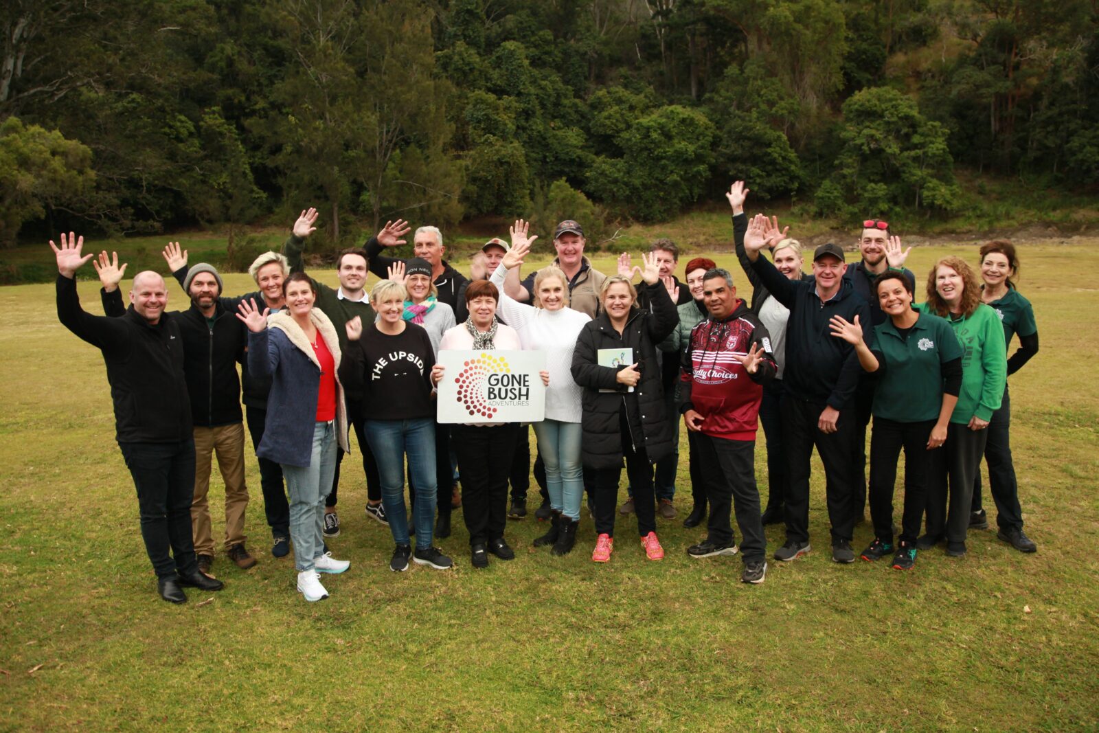 Group after completing 3 day wellbeing retreat with Gone Bush