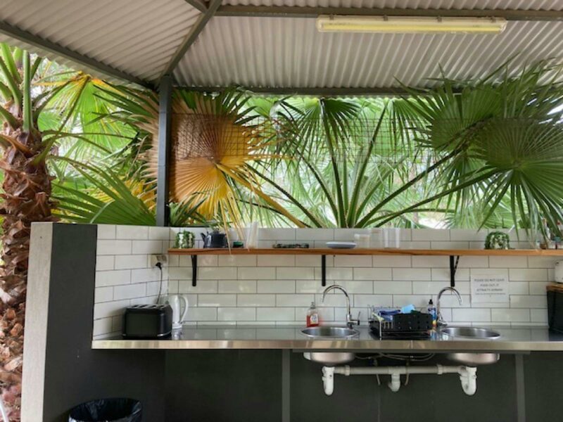 Camp kitchen facilities at Alice Springs Caravan Park