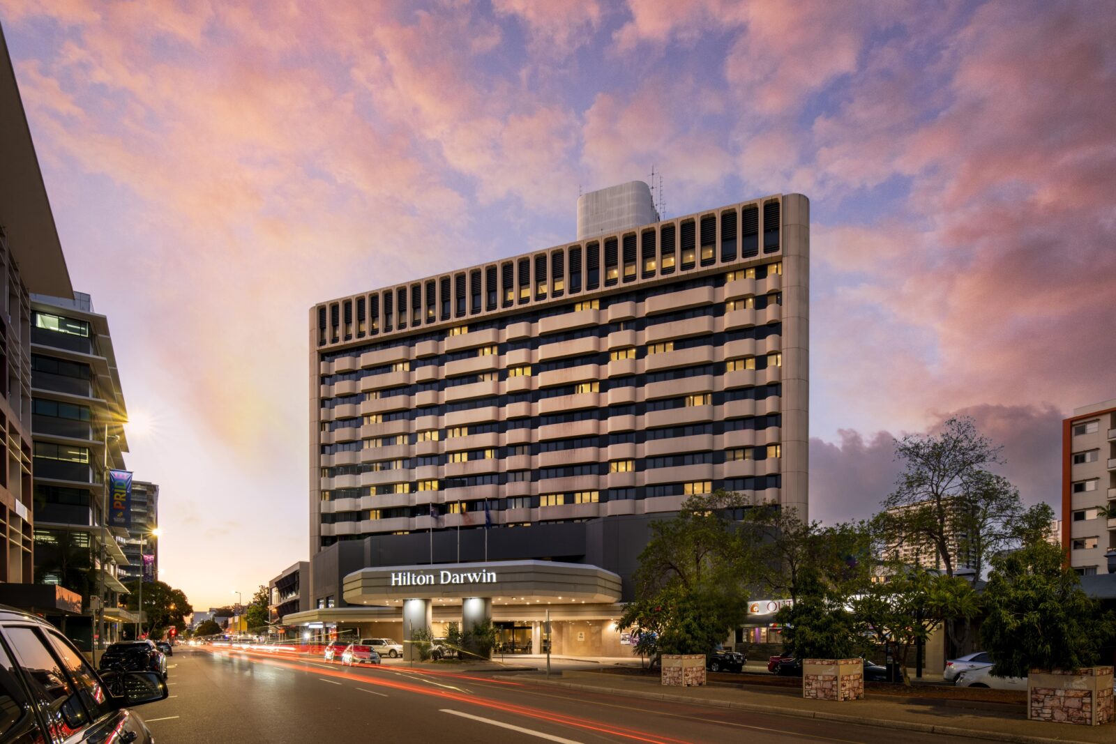 darwin sunset over Hilton Darwin's building dawn dry season weather