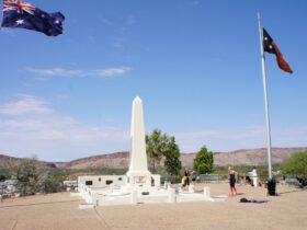 General view of Anzac Hill Memorial, a very popular look-out for visitors to Alice Springs.