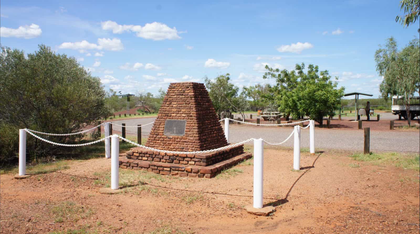 The memorial to John McDouall Stuart’s 1860 expedition to traverse the continent south to north.