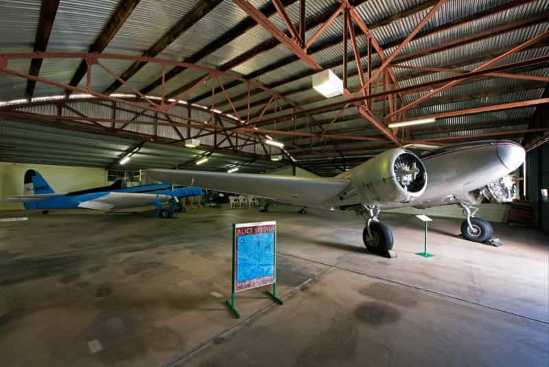 Aircraft on display in the hangar.