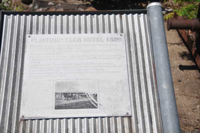 Playford Club Hotel interpretative panel.