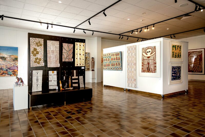 Main painting gallery at Songlines Darwin with original artworks