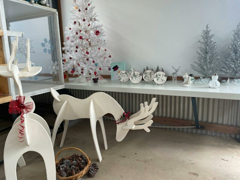 Christmas Competitions display with large reindeers