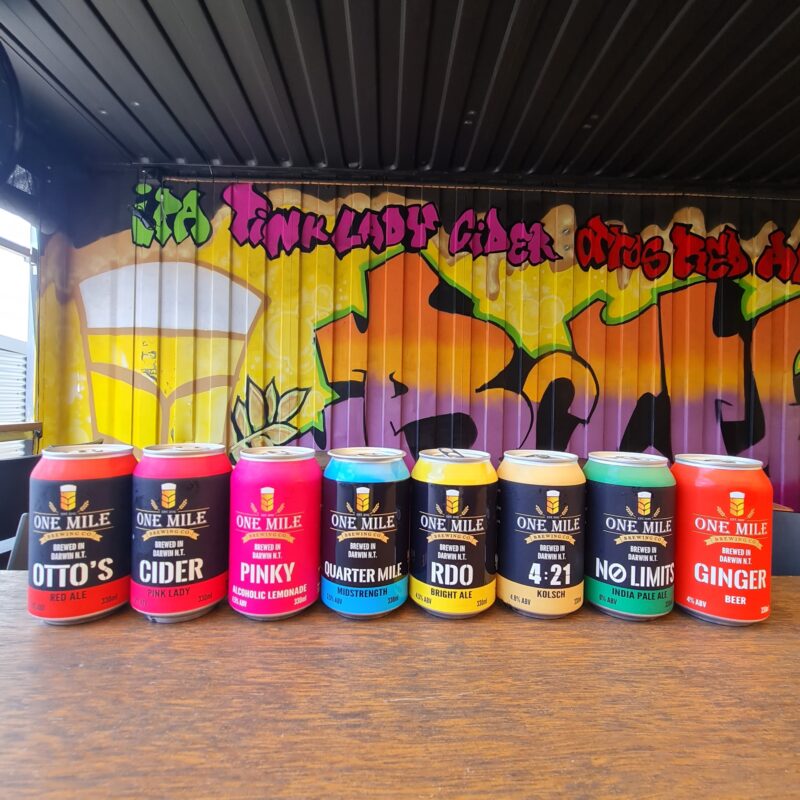 Full can range of One Mile Brewery products available.