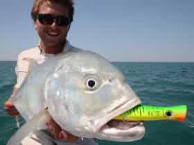 Cobourg Fishing Safaris - GT caught on popper