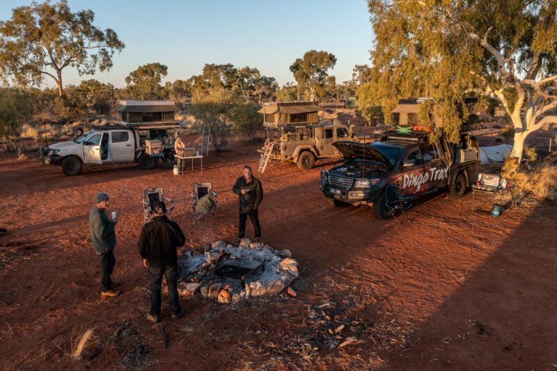 Dingo Trax, Morning Coffee at Battonhill Bushcamp in August 2022.