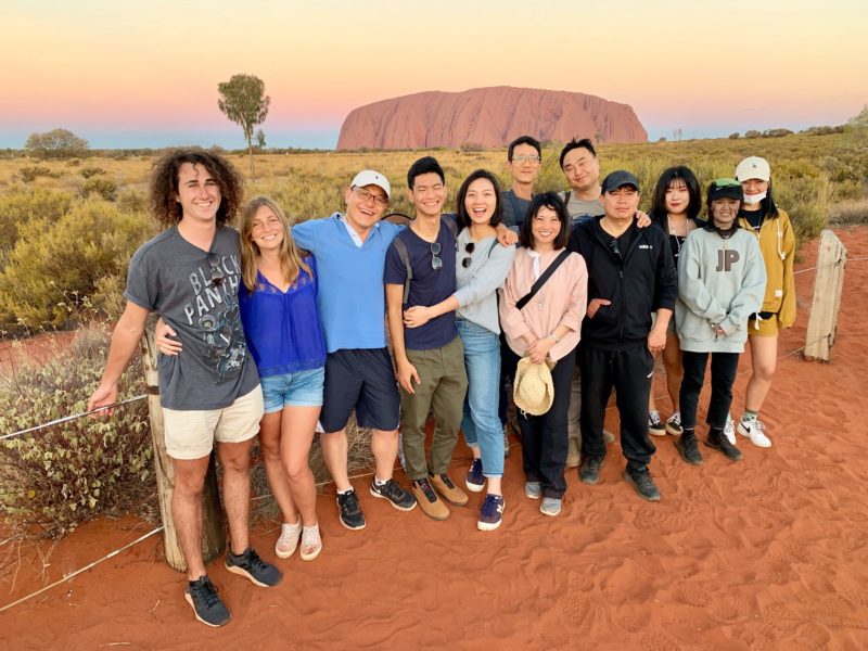 uluru, sunset, group, tour, 12 people, happy, sunny, Ayers Rock
