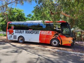 Golbuy Transport's bus for hire. Available for private charter, tourism and airport transfers.