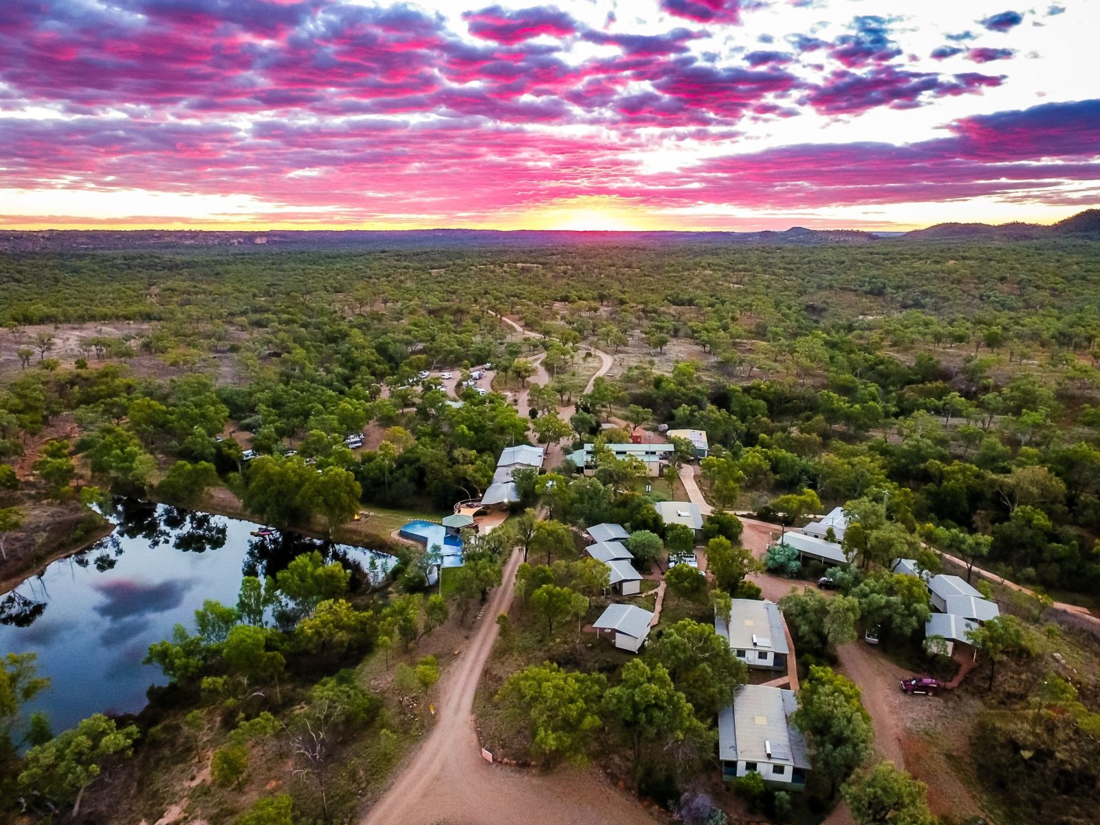 Sunset at Cobbold Gorge from above